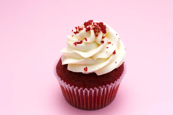 Cupcake em fundo rosa — Fotografia de Stock