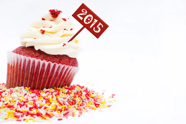 Cupcake yeni yıl — Stok fotoğraf