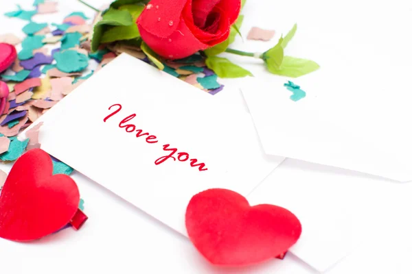 Note and rose — Stock Photo, Image