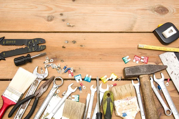 Tools on wood — Stockfoto