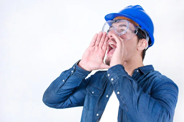 Worker shouting — Stock Photo, Image