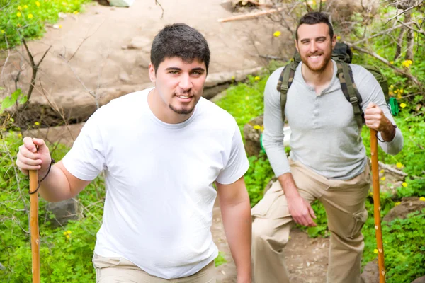 Two men hiking — Stock Photo, Image