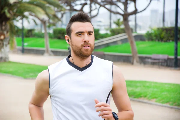 Man doing running in the park — Stock Photo, Image