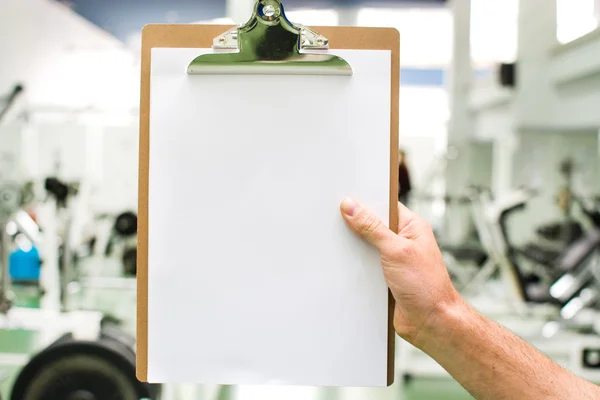 Training plan in the gym — Stock Photo, Image