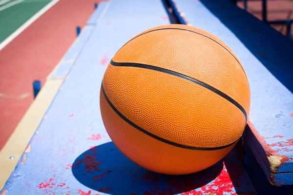 Basketball in bleachers. Baskeball field. — Stock Photo, Image