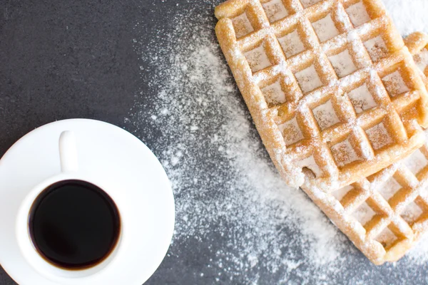Waffles and coffee — Stock Photo, Image