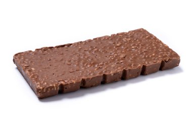 Beyaz arka planda izole edilmiş lezzetli Noel çikolatalı fındığı.