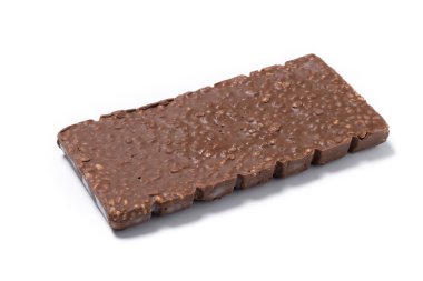 Beyaz arka planda izole edilmiş lezzetli Noel çikolatalı fındığı.