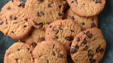 Pişmiş çikolatalı kurabiye arka planı