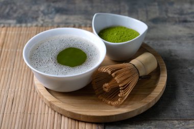 Geleneksel Japon Matcha Yeşil Çay Hazırlama Bambu Burgeri