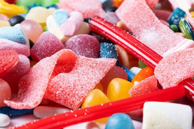 çeşitli renkli şekerler arka plan