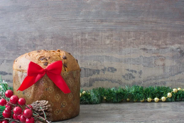 Vánoční čokoládový dort panettone — Stock fotografie