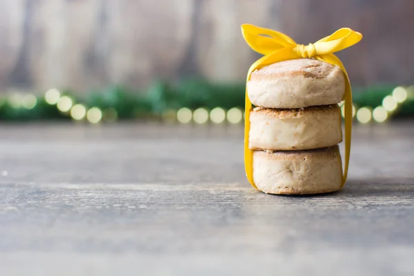 Bolo de Natal em madeira — Fotografia de Stock