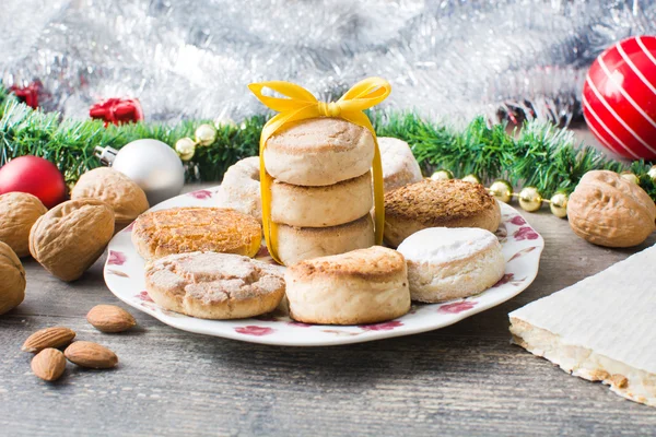 Shortbread de Navidad en madera —  Fotos de Stock