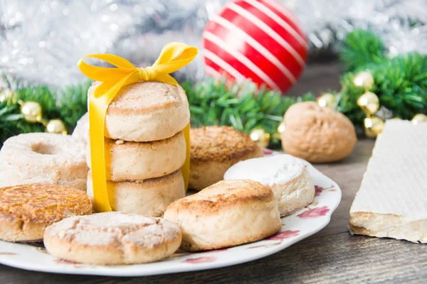 Shortbread de Navidad en madera —  Fotos de Stock