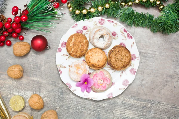 Dulces de Navidad y decoración de Navidad — Foto de Stock