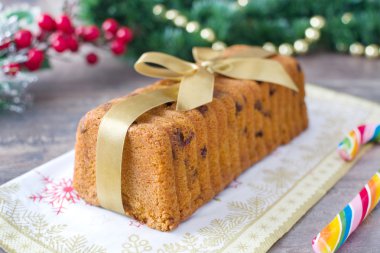 Noel için geleneksel meyve pasta