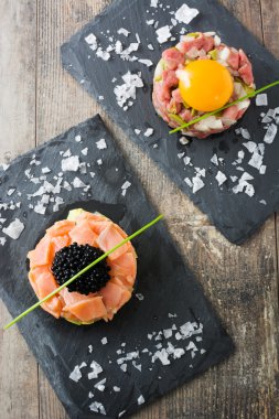 Biftek tartar ve Somon tartar