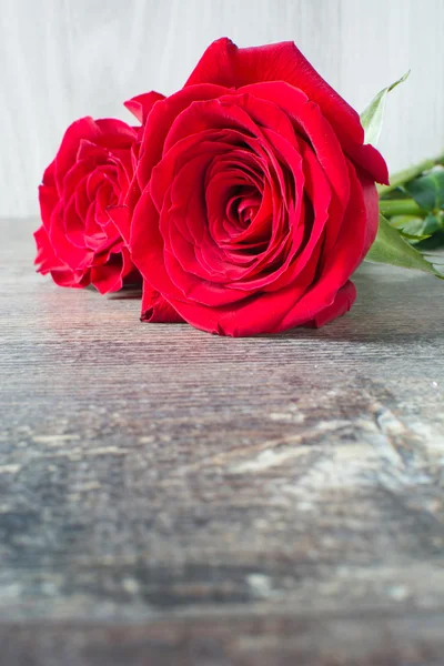 Roses on wood — Stock Photo, Image