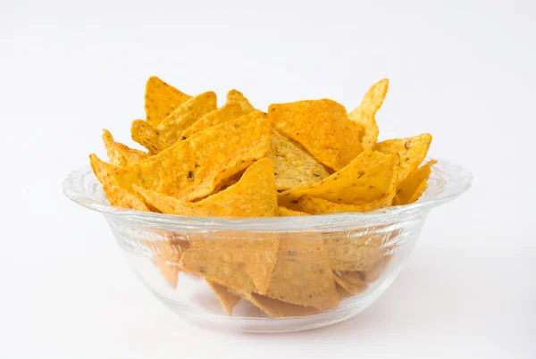 Nachos in una ciotola Foto isolata — Foto Stock