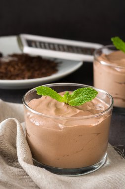 Fresh chocolate mousse clipart