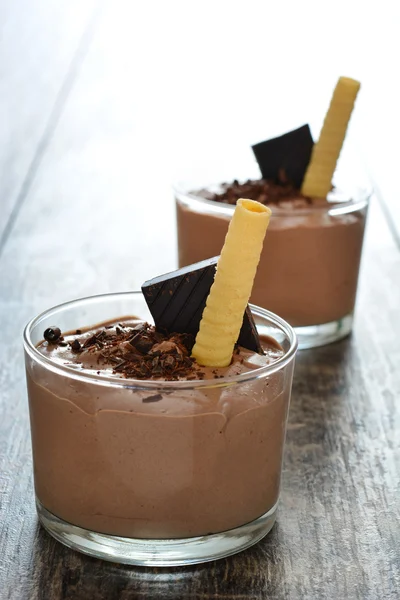 Fresh chocolate mousse — Stock Photo, Image