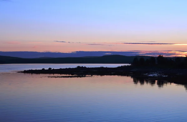 Solnedgång. Vita havet. — Stockfoto