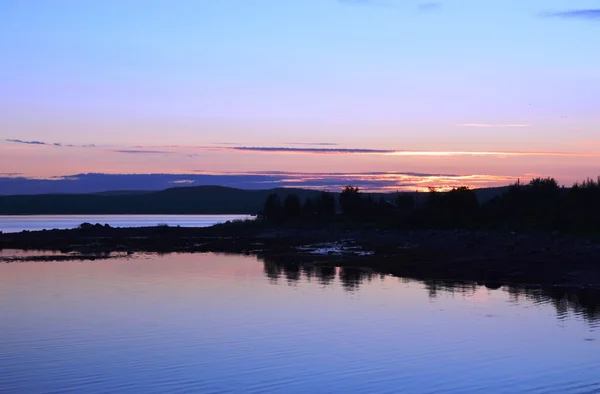 Solnedgång. Vita havet. — Stockfoto