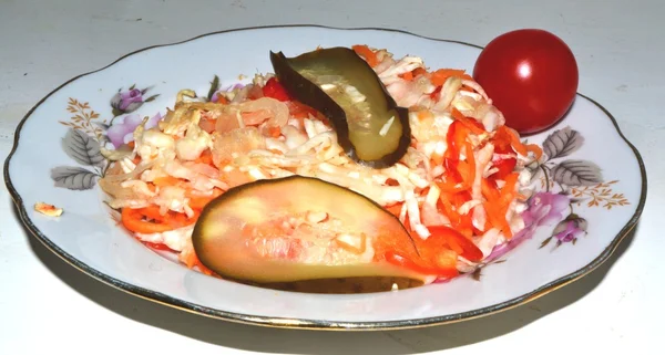 Cabbage salad on the bright background — Stock Photo, Image