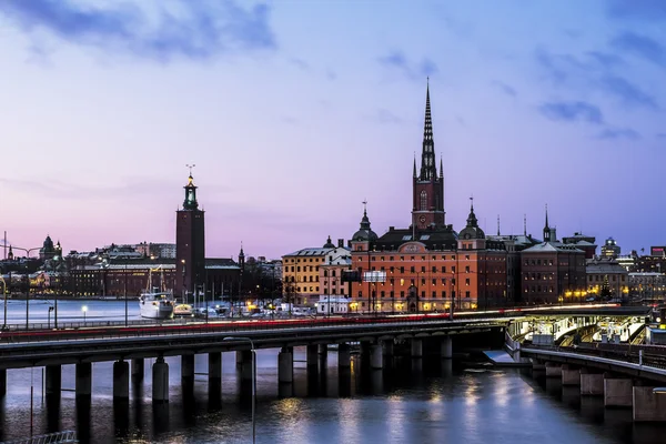 Uitzicht op de oude stad Gamla Stan in Stockholm.Sweden. — Stockfoto