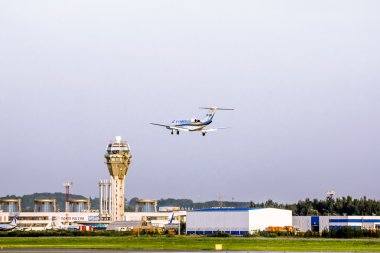 .Pulkovo Havaalanı'nın pisti. St.Petersburg'da. Rusya