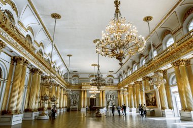 St. Petersburg.Russia Hermitage müzesinde hanedan hall.