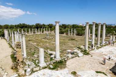 Kalıntıları ve Antik Salamis Antik şehir içinde Fama sütunlarda