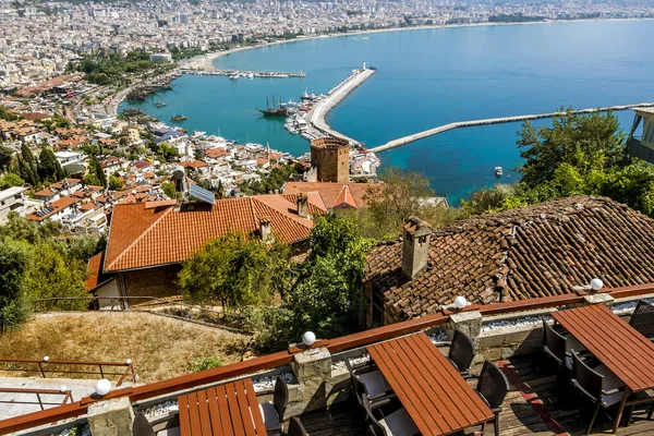 Alania Turquia Setembro 2020 Vista Das Muralhas Antiga Fortaleza Torre — Fotografia de Stock