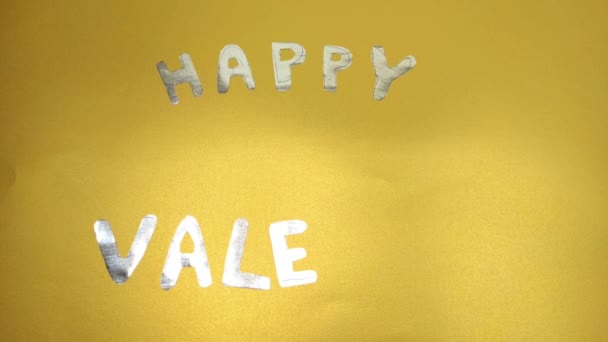 Pare animação movimento com letras dobrando na inscrição Happy Valentine. — Vídeo de Stock