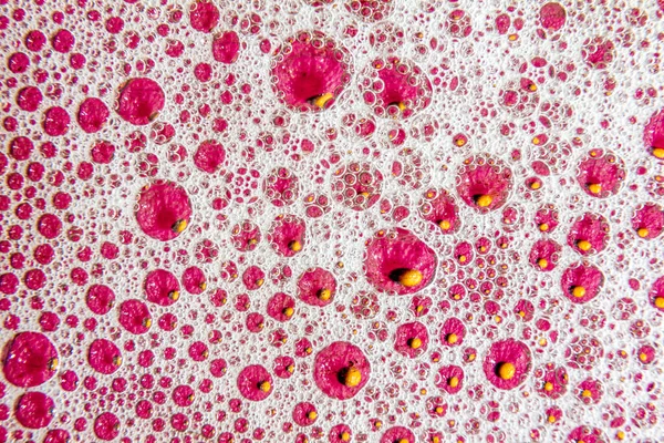 Burbujas Espuma Multicolor Superficie Del Líquido Imagen Macro Abstracta — Foto de Stock