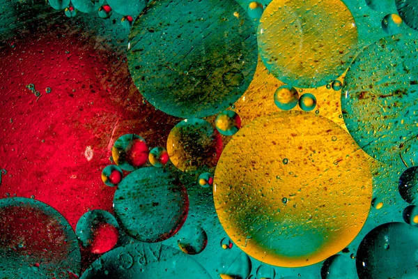 Burbujas Multicolores Similares Las Moléculas Planetas Espacio Imagen Macro Abstracta — Foto de Stock