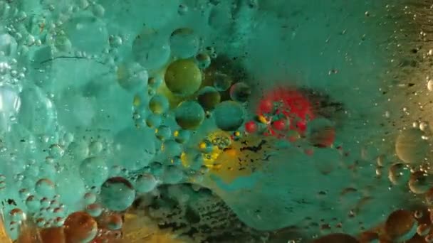粘性液体物质中多色气泡的混沌运动. — 图库视频影像