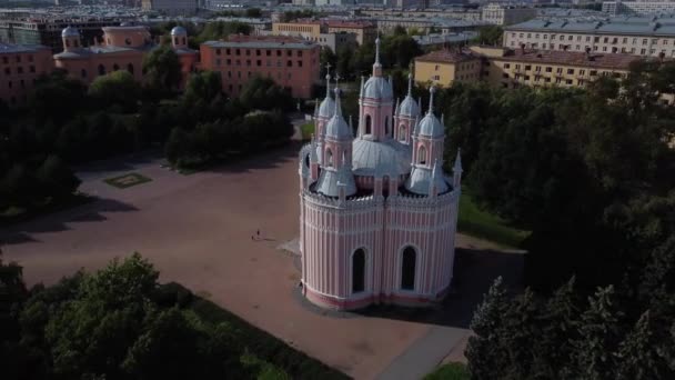 Chesme-Kirche der Geburt Johannes des Täufers in St. Petersburg. — Stockvideo