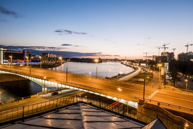 kantemirovsky köprü ve vyborgskaya quay, saint petersburg