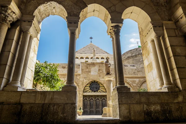 Weergave van de kerk van de geboorte bethlehem — Stockfoto