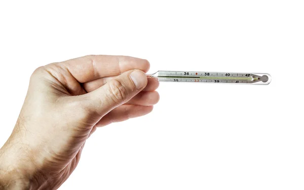 Thermometer for measuring body temperature in hand — Stock Photo, Image