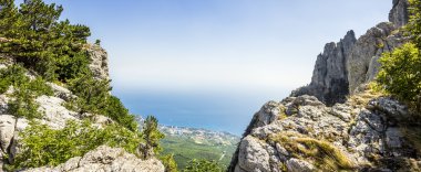 Mount Ai-Petri Kırım üstten panoramik görünüm