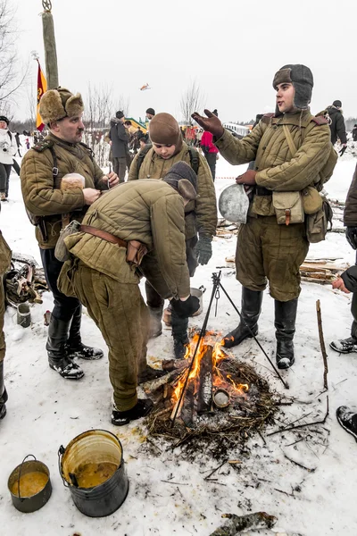 Russia St. Petersburg. January 25, 2015. Soldiers of the Soviet — Stock Photo, Image