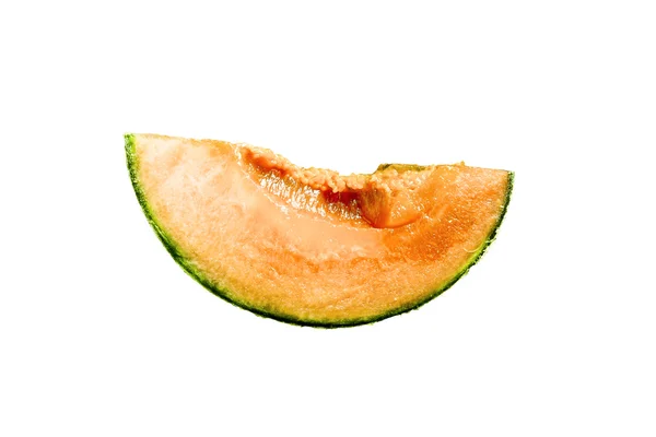 Bit av saftiga melon är isolerade på vit bakgrund — Stockfoto