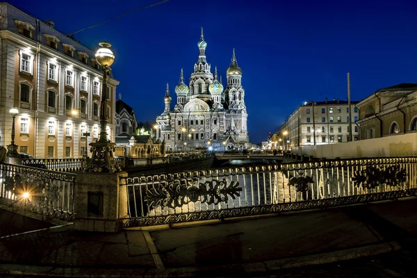 Pemandangan Gereja Juruselamat tentang Darah di St. Petersburg — Stok Foto