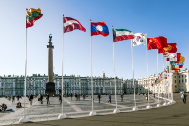 Palace Meydanı'nın görünümü sa uluslararası hukuk Forumu sırasında