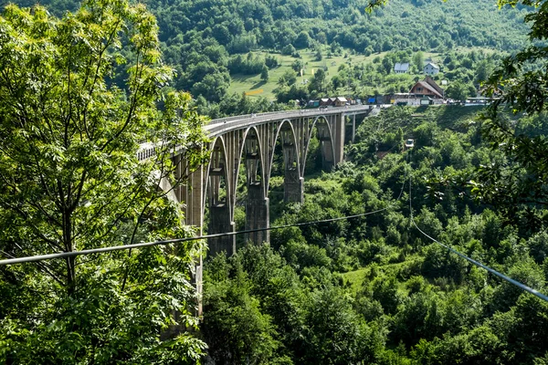 El puente de Dzhurdzhevich sobre el río Tara. Montenegro — Foto de Stock