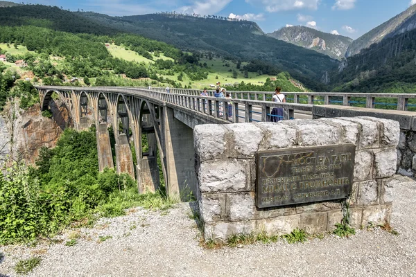 Most Dzhurdzhevich na rzece Tara. Czarnogóra — Zdjęcie stockowe