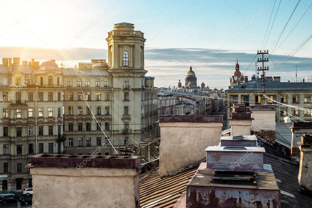 View from the roof to  St. Isaac's Cathedral in St. Petersburg